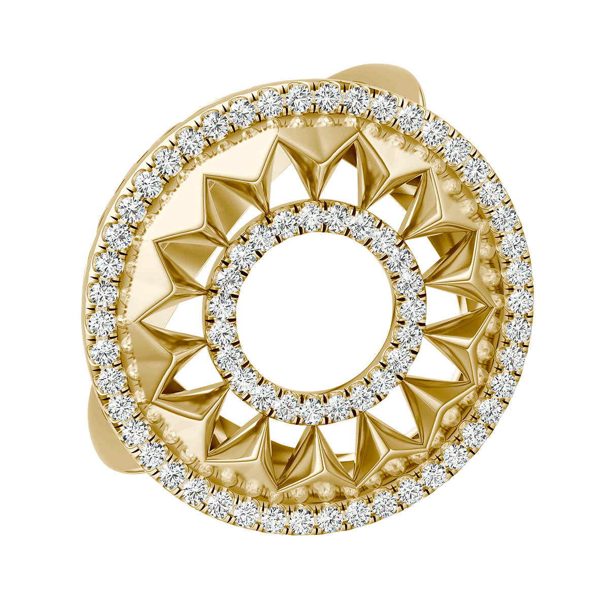 Charles and Colvard Caydia lab grown diamond Ouro halo statement ring