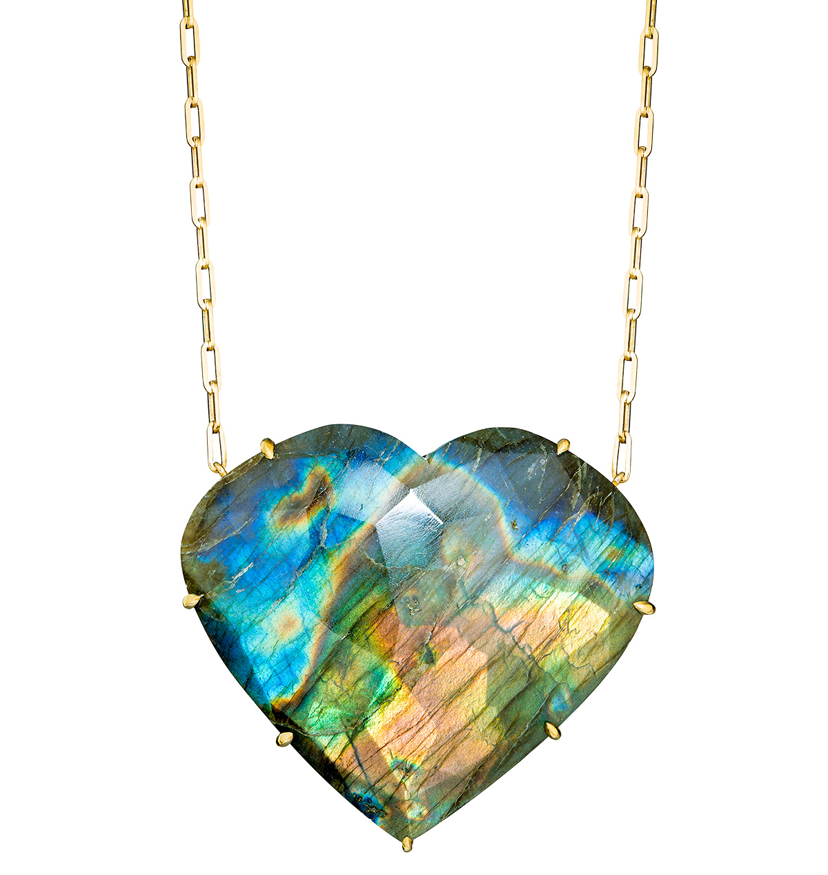 Guita M labradorite heart necklace
