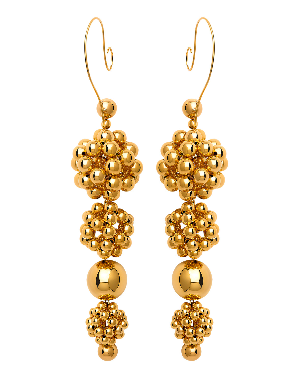 Misho XXL Nido DOr gold plated bronze earrings