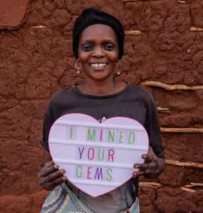 Moyo Gems miner at inaugural market day