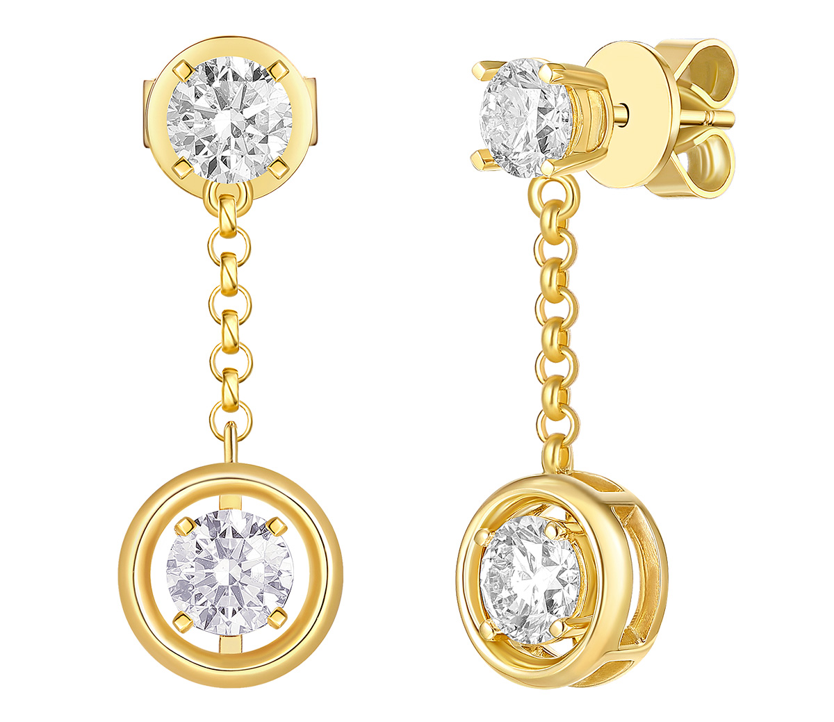 Smiling Rocks frame collection lab grown diamond earrings