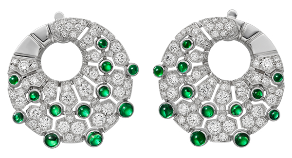 Cartier high jewelry emerald diamond earrings