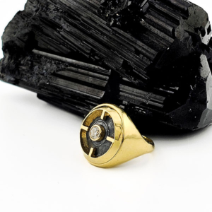 Gold and Smoke 18k gold signet ring