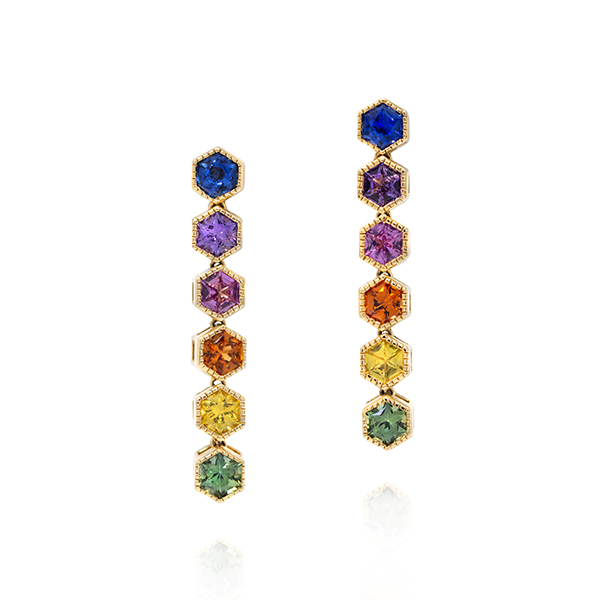 Kimberly Collins rainbow drop earrings