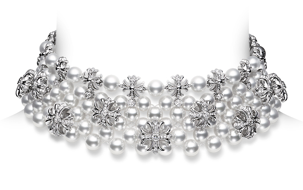 Mikimoto x chrome hearts pearl choker