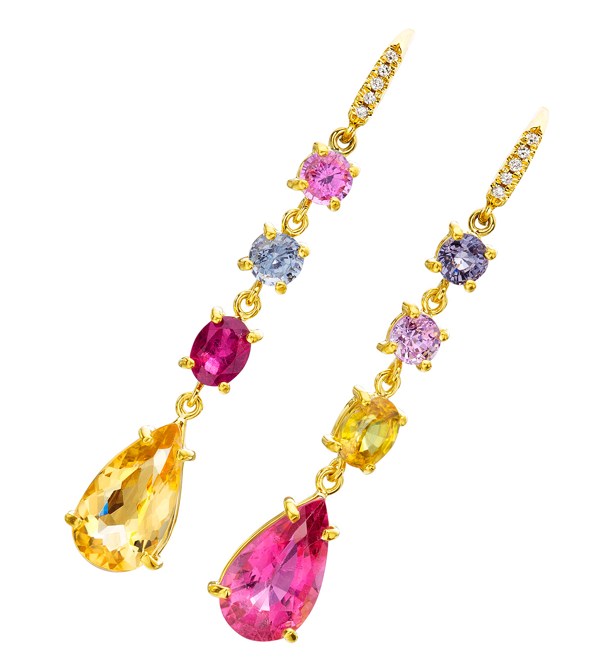 Lauren K joyce spinel tourmaline beryl diamond earrings Lauren K joyce spinel tourmaline beryl diamond earrings