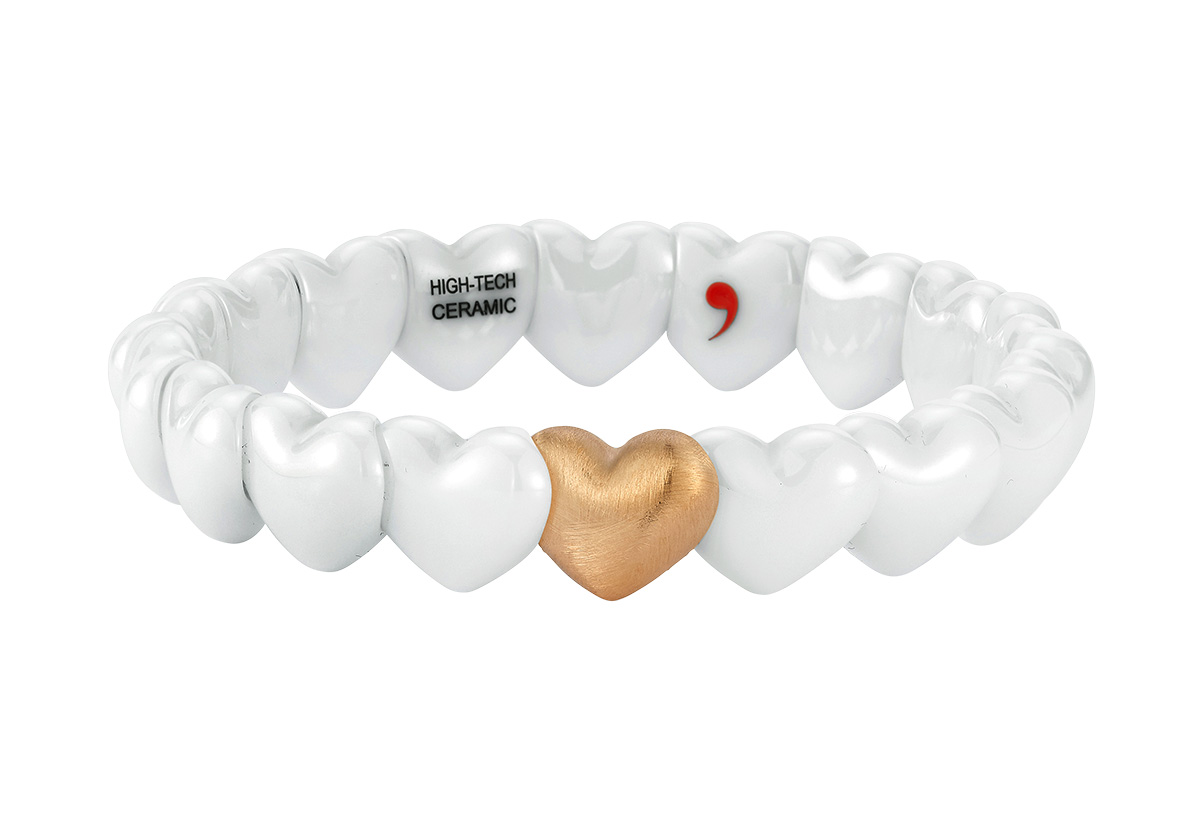 Roberto Demeglio white ceramic heart bracelet Roberto Demeglio white ceramic heart bracelet