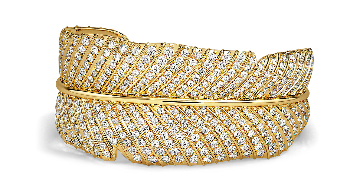 Lab Grown Brilliant. Earth jane goodall cuff with lab grown diamonds in recycled goldLab Grown Brilliant. Earth jane goodall cuff with lab grown diamonds in recycled gold