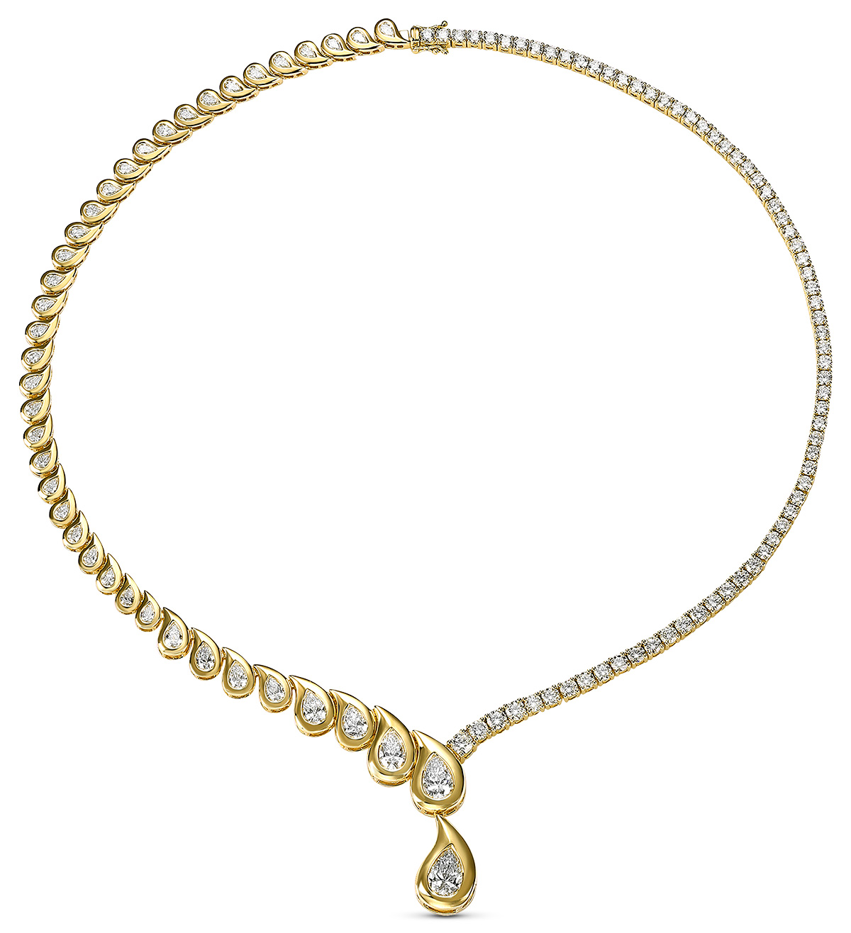 Lab Grown Smiling Rocks haute couture diamond drop necklace