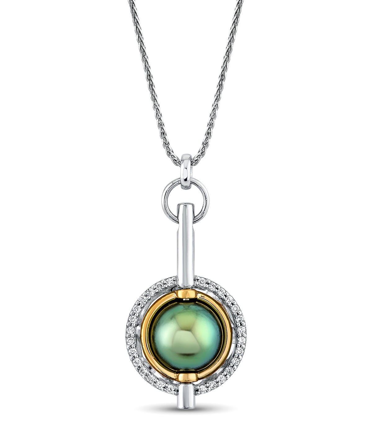 Pearl Jewelry Think Rogers spinning tahitian pearl diamond pendant