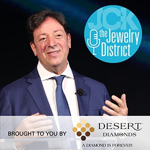 Eddie LeVian of Le Vian with The Jewelry District and De Beers logos