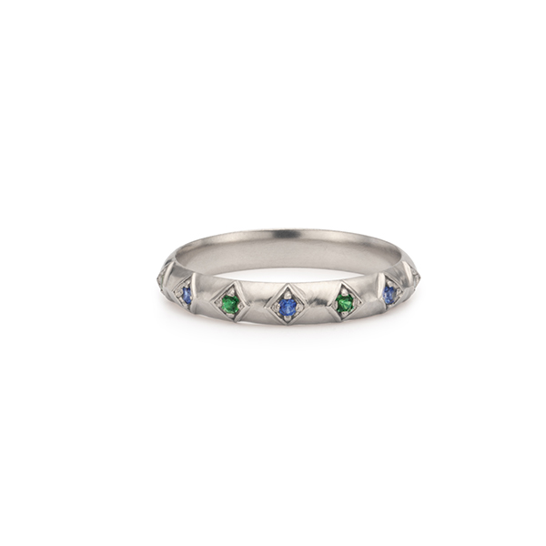 Romany Starrs Harlequin white ring