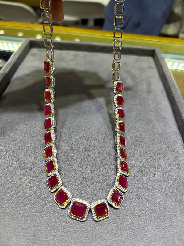 Golden Stone ruby necklace
