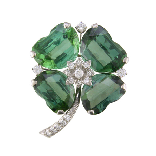 Tourmaline Clover Brooch Tourmaline Clover Brooch