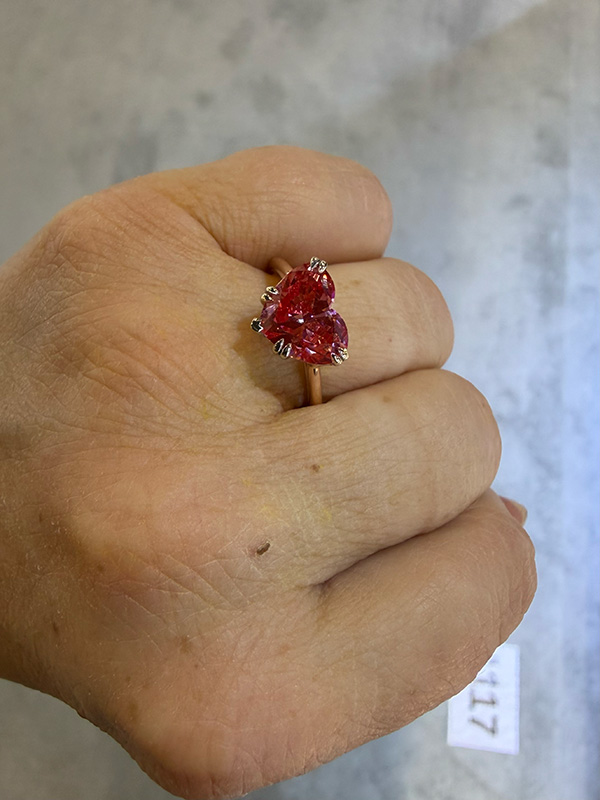 Unicorn pink lab diamond ring