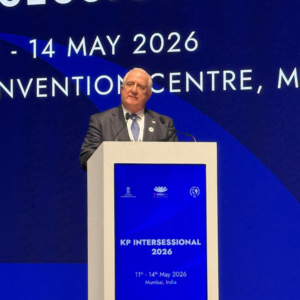 WDC President Ronnie VanderLinden at KPI opening, speaking on conflict diamonds